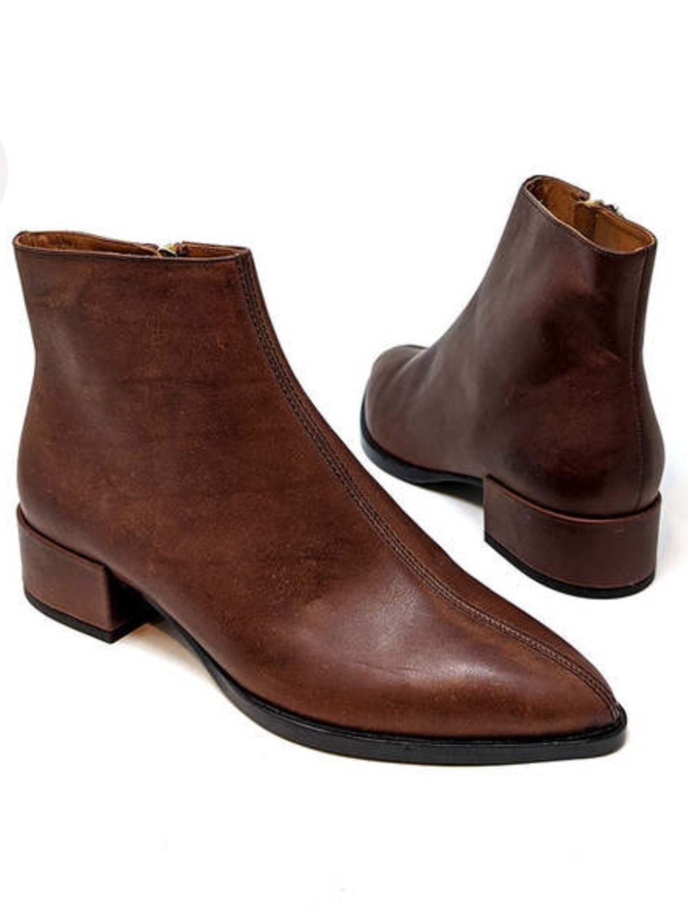 SYLVEN NEW YORK CASSIDY LEATHER BOOTS - CHESTNUT Size 9